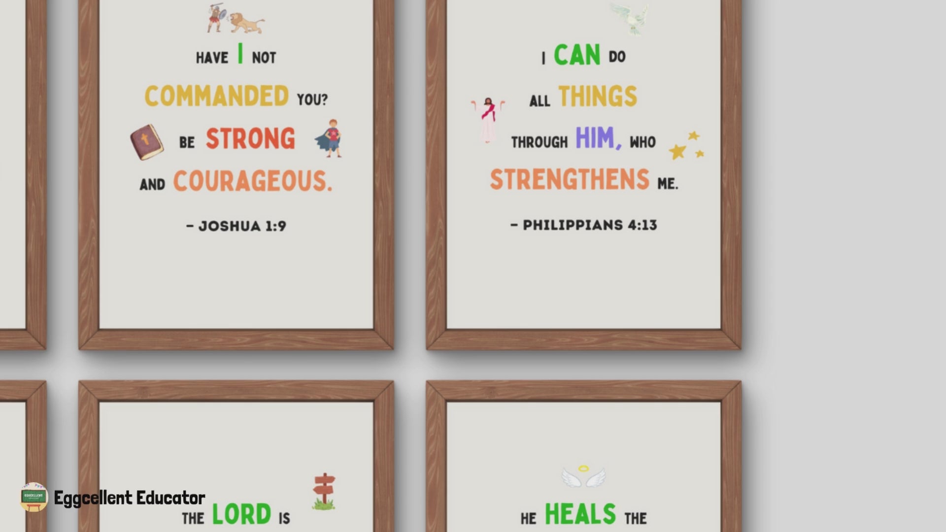 Bible Verse Posters for Religious Classroom Decor