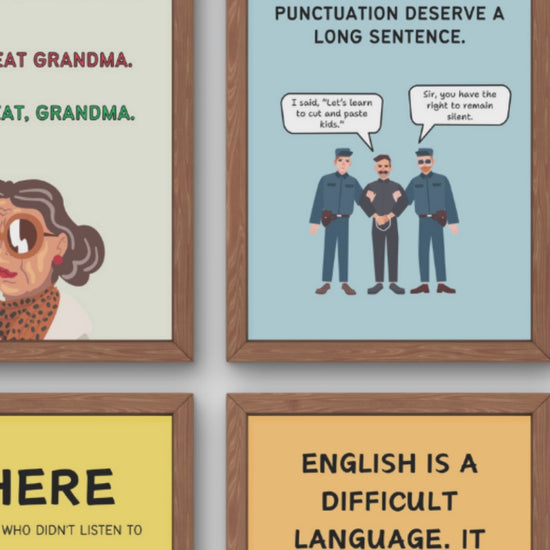 Funny Grammar Posters for English Classroom Decor