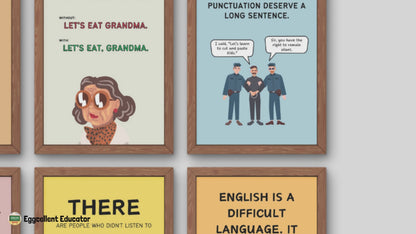 Funny Grammar Posters for English Classroom Decor