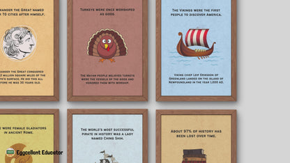 Fun Facts Posters for History Classroom Decor