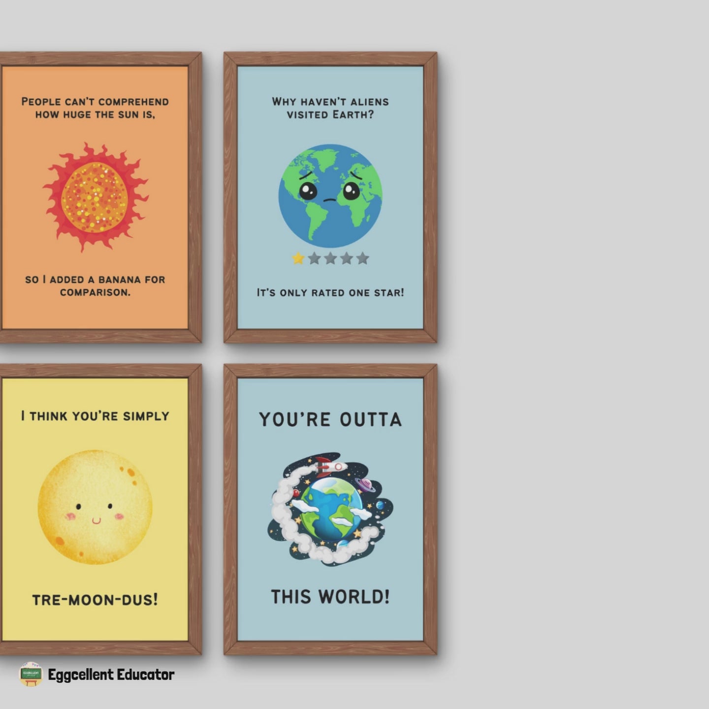 Funny Outer Space Posters for Science Classroom Decor