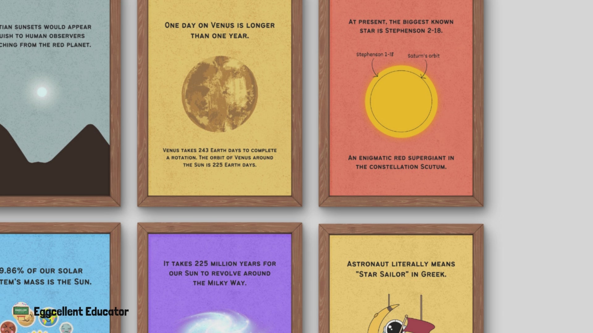 Outer space Fun Facts Posters for Science Classroom Decor