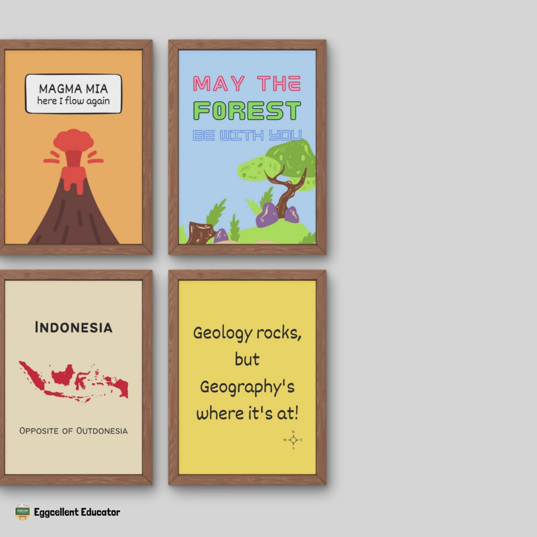 Funny Posters for Geography Classroom Decor