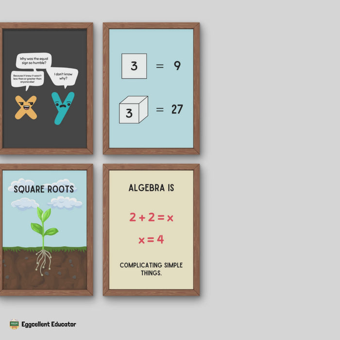 Funny Algebra Posters for Math Classroom Decor