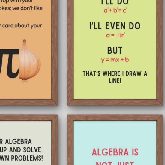 Funny Algebra Posters for Math Classroom Decor