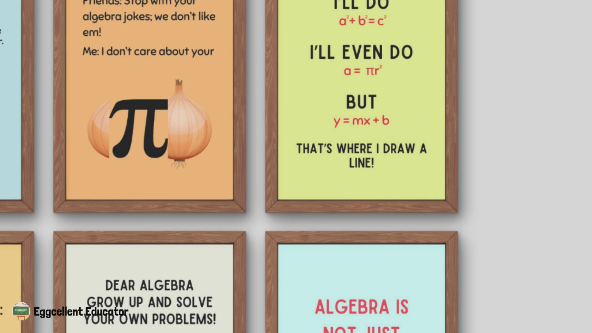 Funny Algebra Posters for Math Classroom Decor