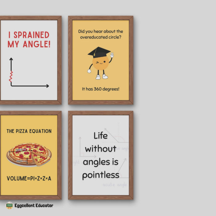 Funny Geometry Posters for Math Classroom Decor