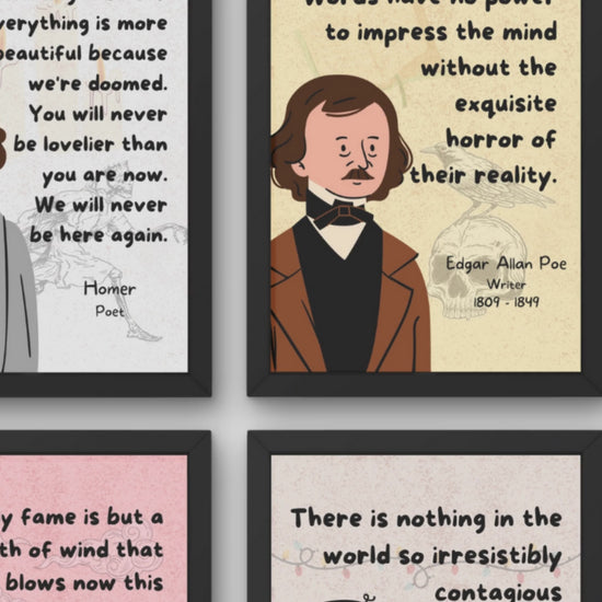 People in literature classroom posters and english teacher gift