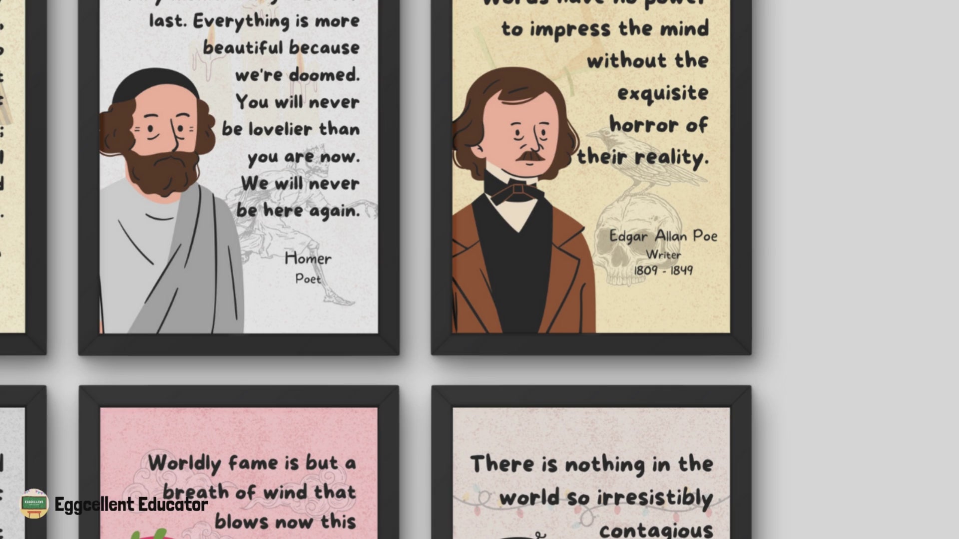 People in literature classroom posters and english teacher gift