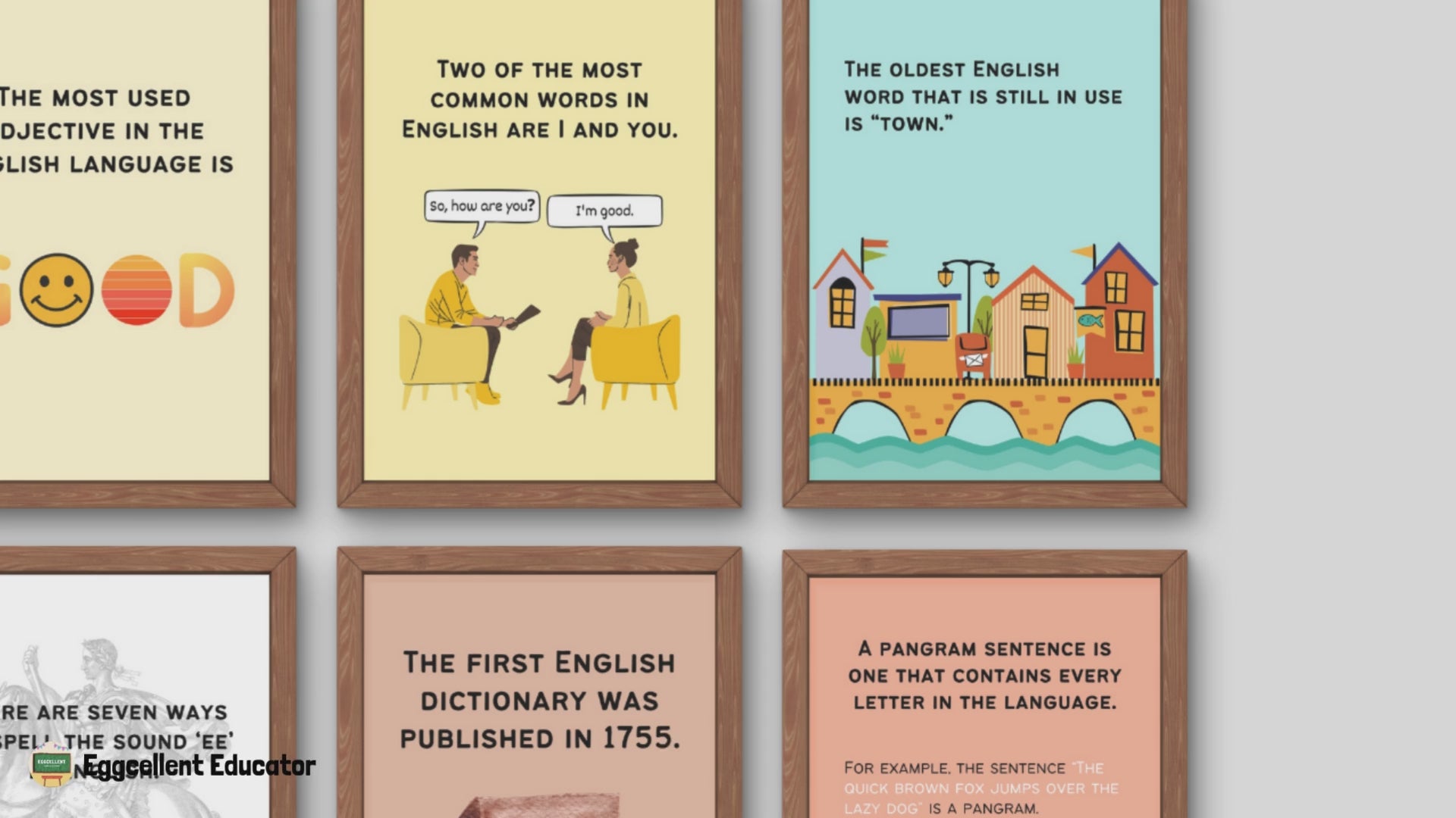 Fun Facts Posters for English Classroom Decor