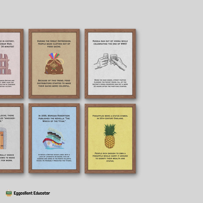 Fun Facts Posters for History Classroom Decor