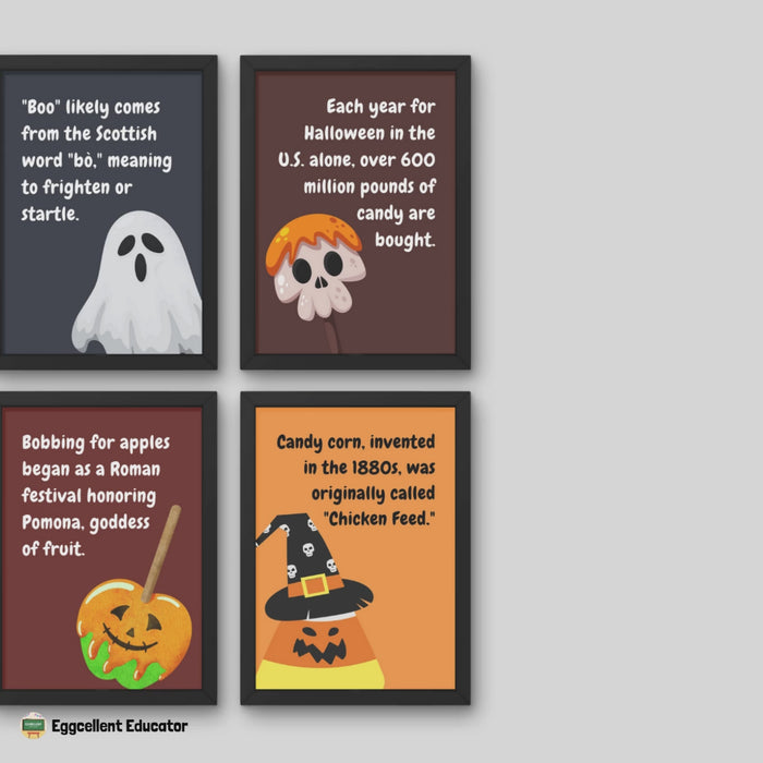 Halloween Fun Facts Posters for Classroom Decor