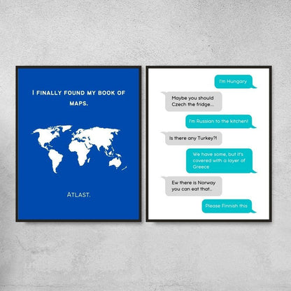 Funny geography classroom decoration posters and teacher gifts
