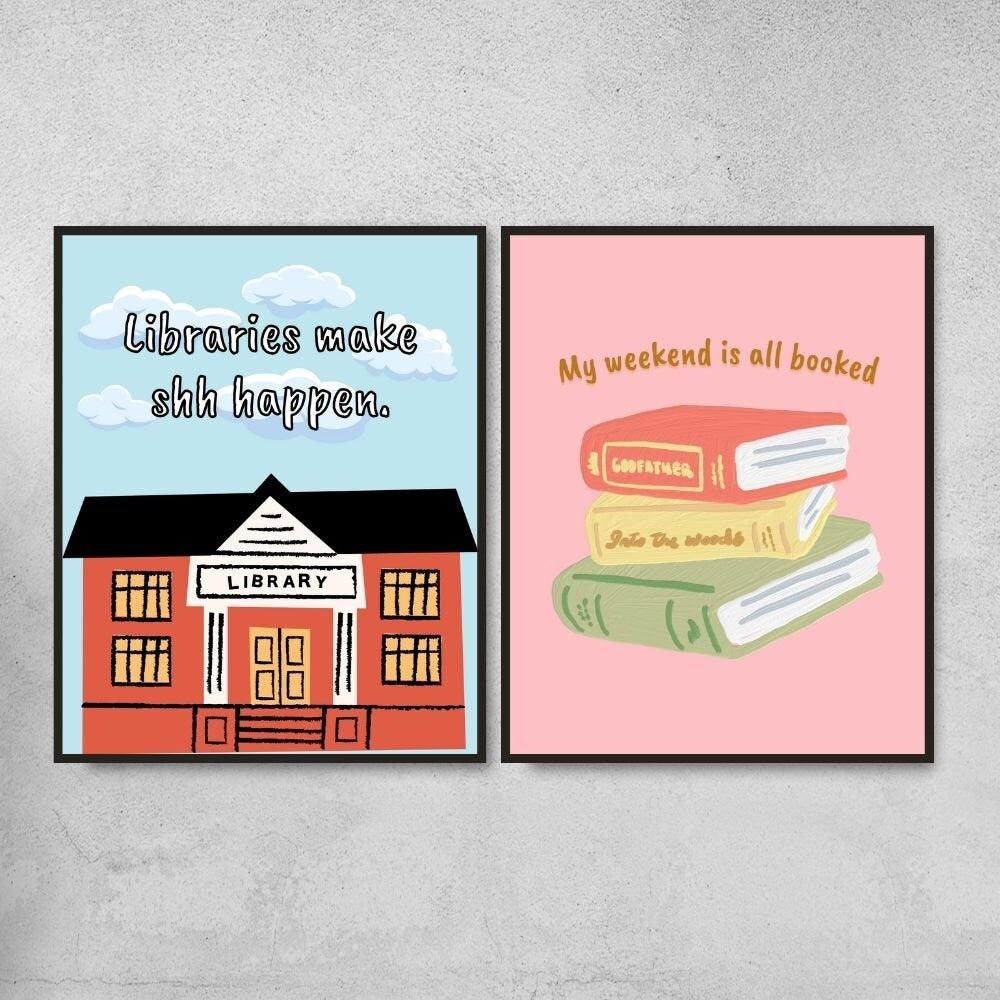 set of 8 funny literary arts printable posters, book lover wall art, english classroom posters, funny library posters, funny teacher gift - Eggcellent Educator