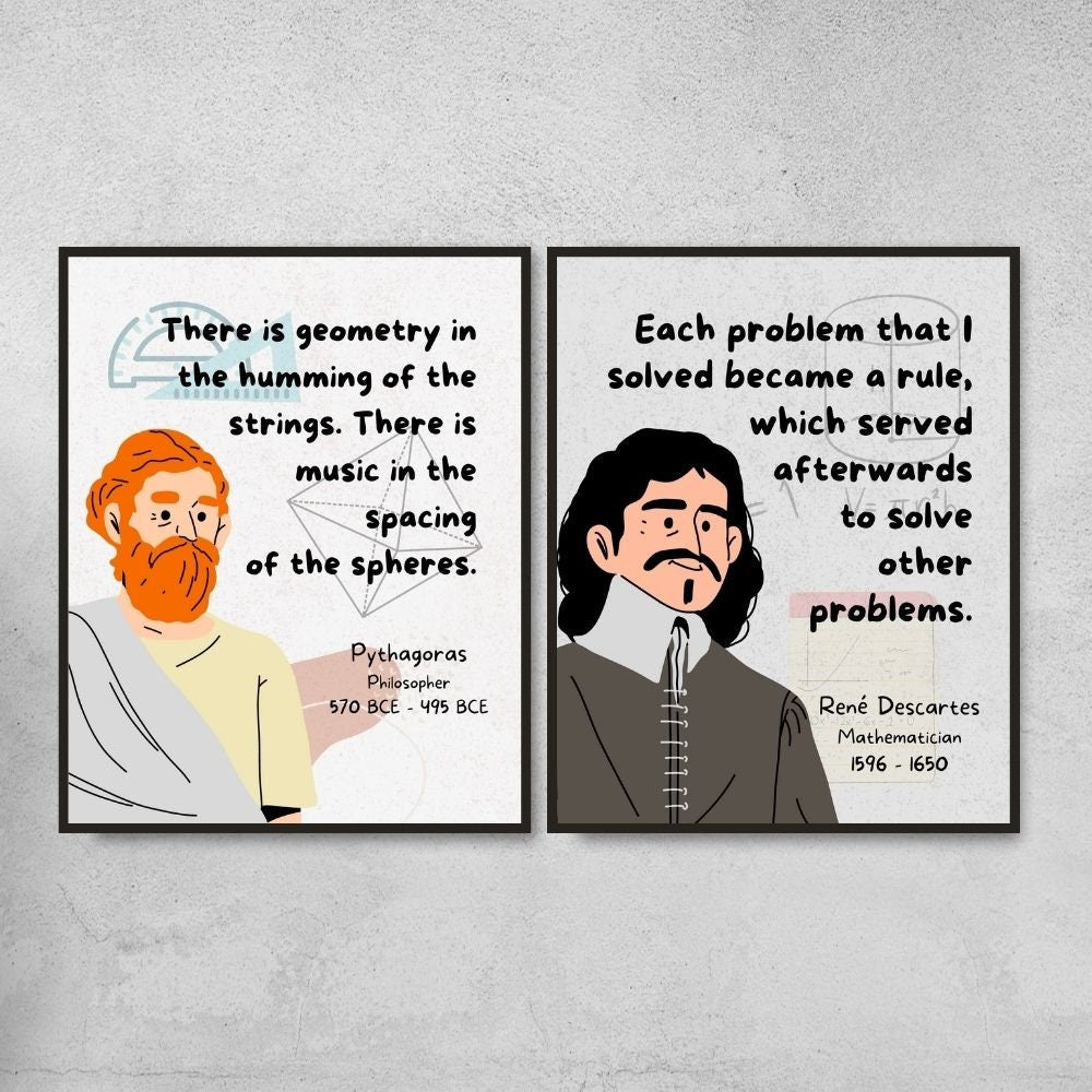 Mathematicians Quotes Posters for Math Classroom decor