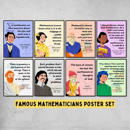 Mathematicians Quotes Posters for Math Classroom decor