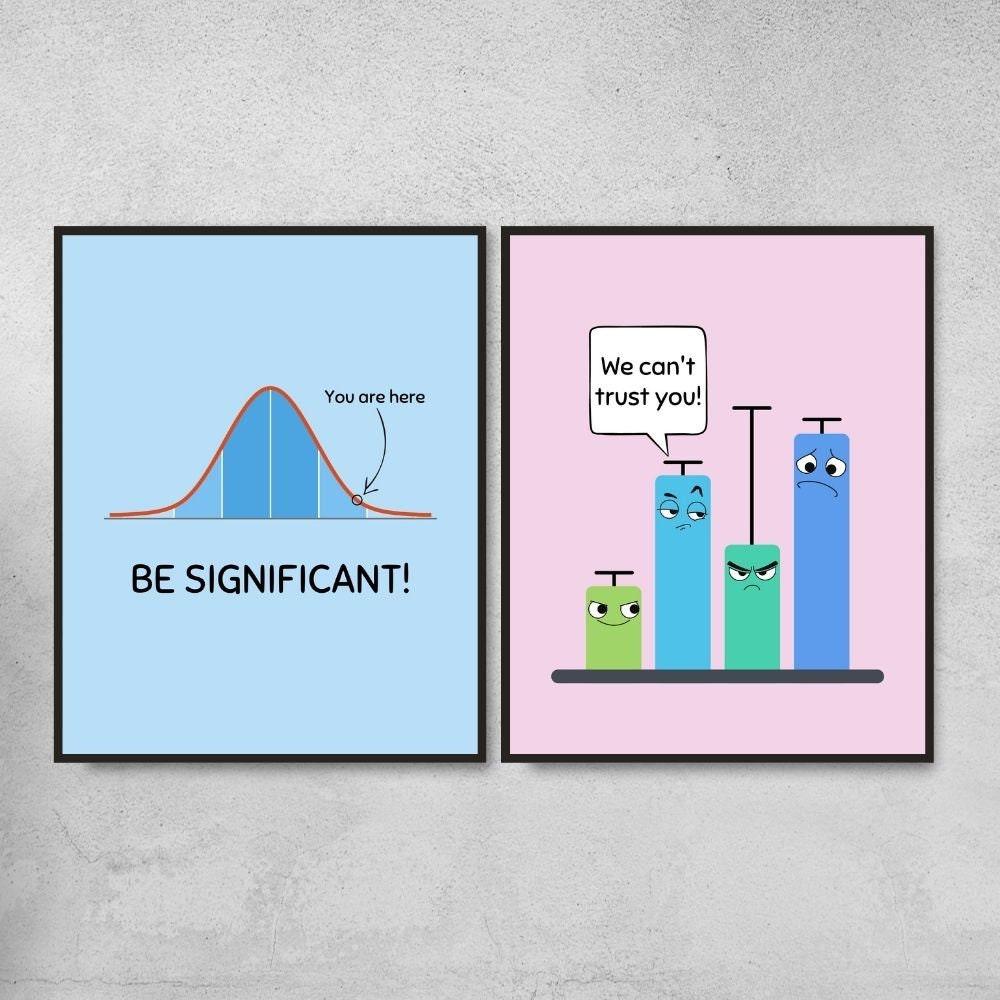 Funny Statistics Posters for Math Classroom Decor