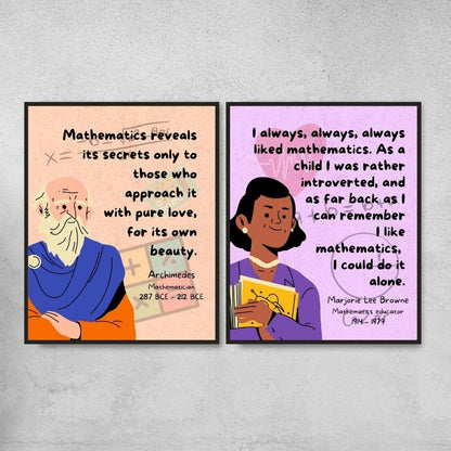 Mathematicians Quotes Posters for Math Classroom decor