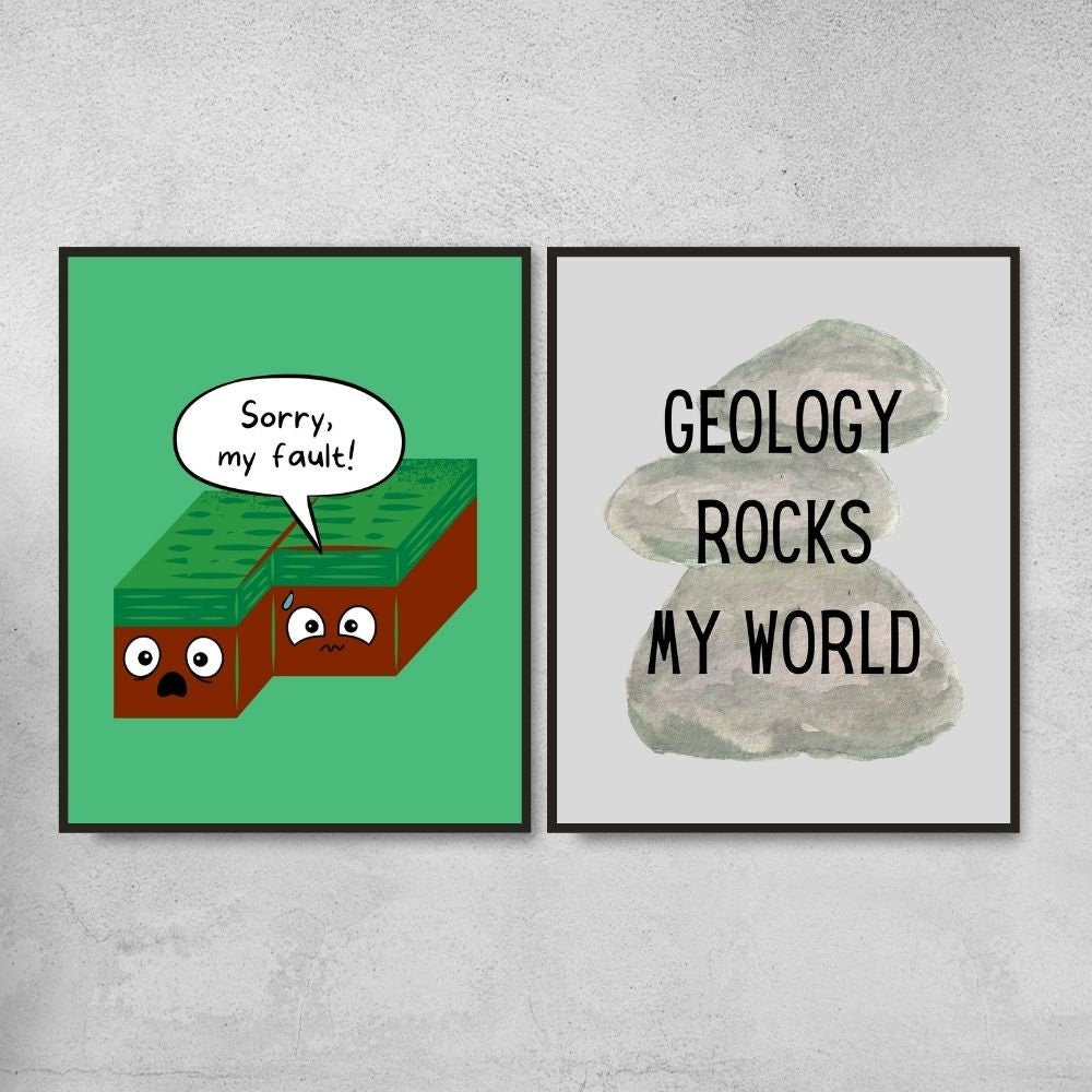 Funny geology classroom decoration posters and teacher gifts