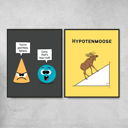 Funny Geometry Posters for Math Classroom Decor