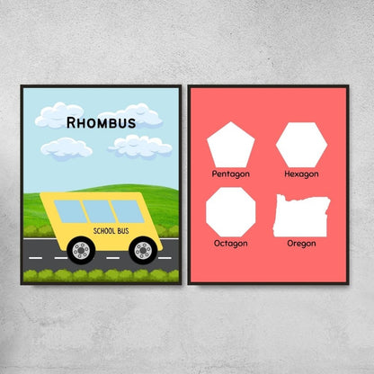 Funny Geometry Posters for Math Classroom Decor