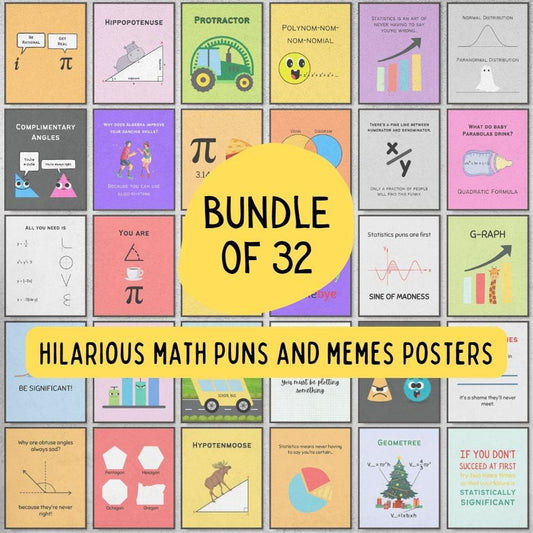 Bundle of Funny Posters for Math Classroom Decor