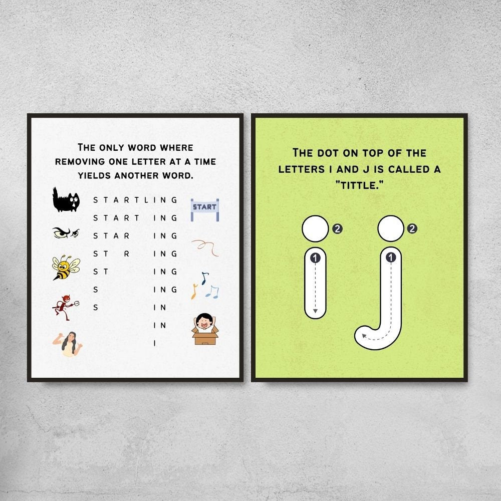 Fun Facts Posters for English Classroom Decor