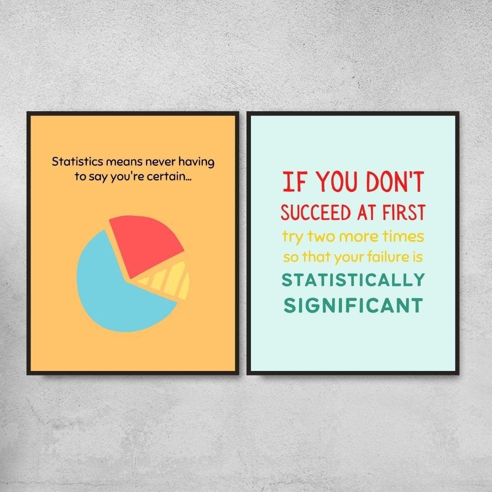 Funny Statistics Posters for Math Classroom Decor