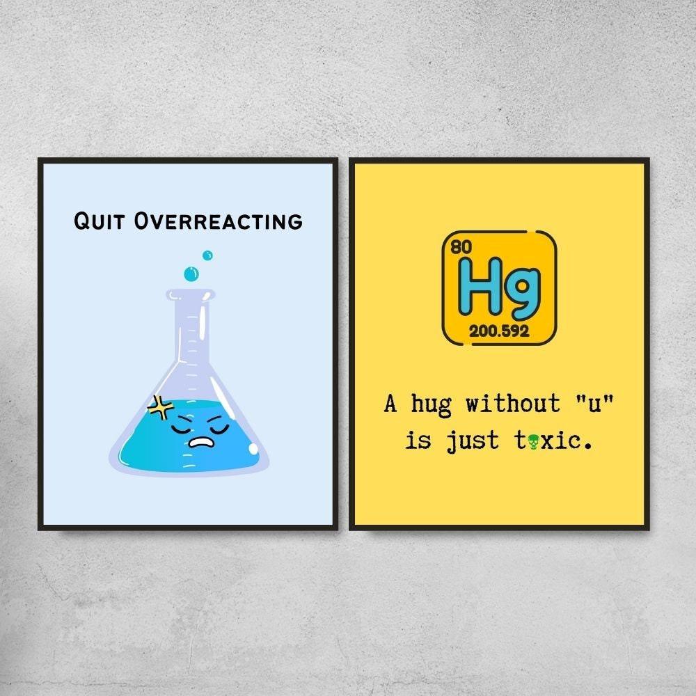 Funny chemistry classroom decoration posters and science teacher gifts