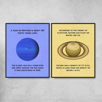Outer space fun facts posters for science classroom decoration