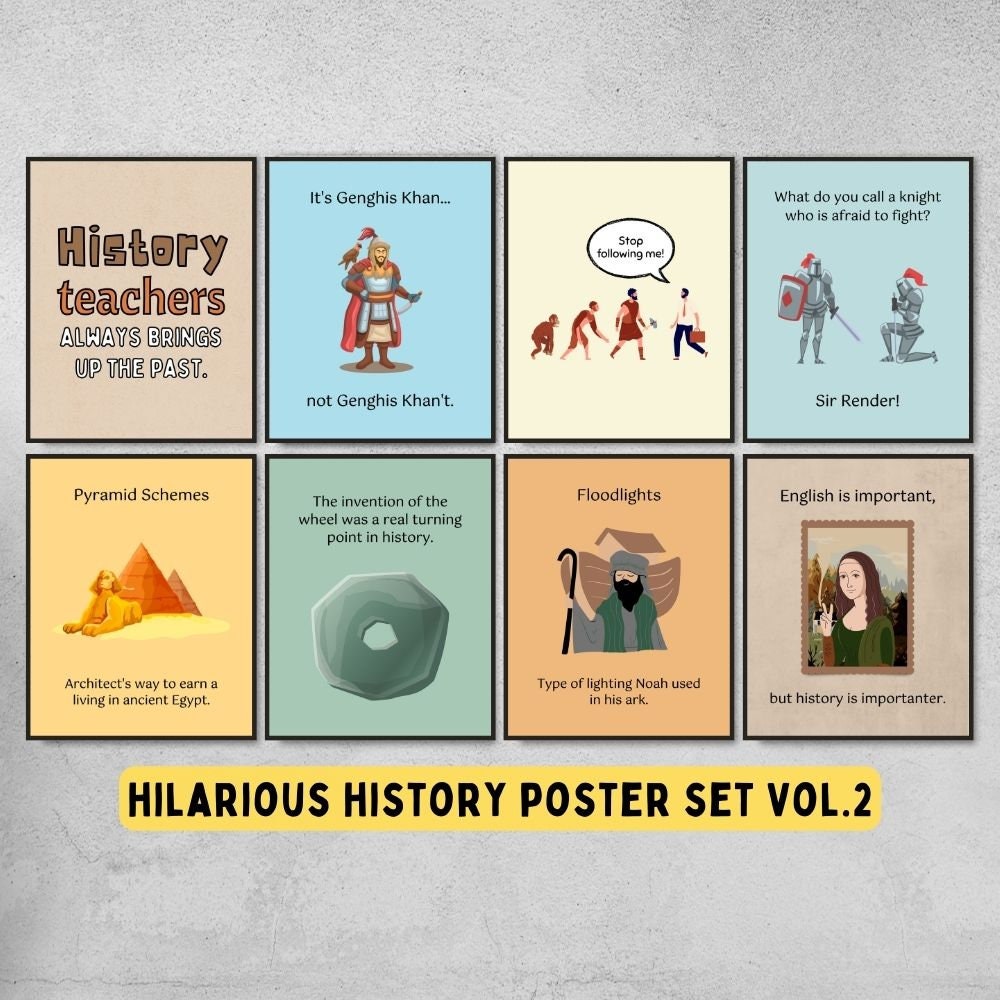 funny history posters for social studies classroom decoration