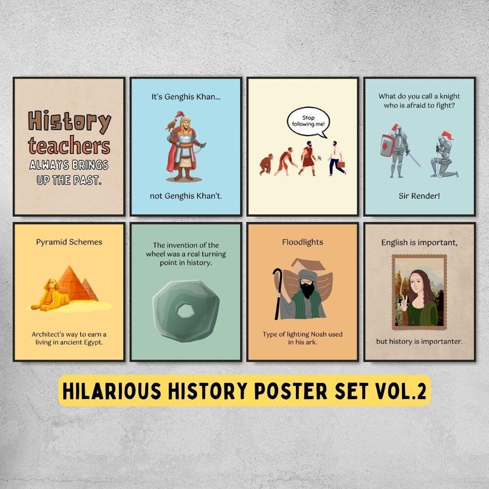 funny history posters for classroom decoration and teacher gifts
