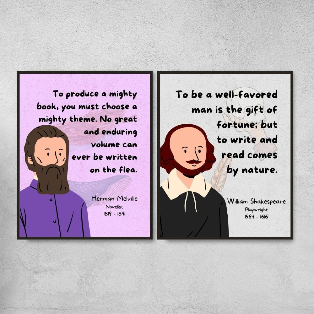 People in literature classroom posters and english teacher gift