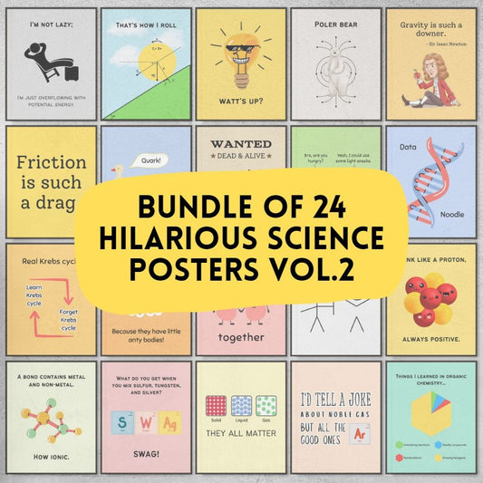 funny posters for science classroom decoration and teacher gifts