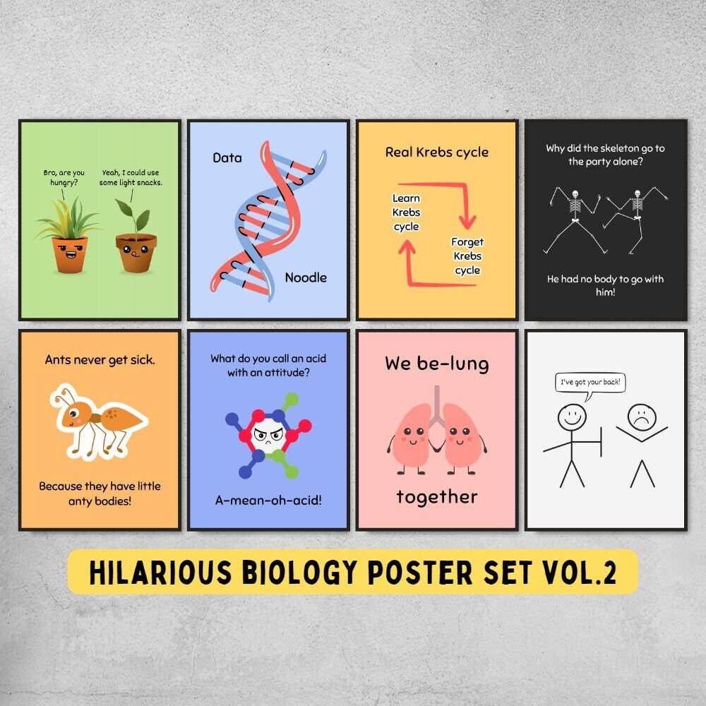 funny biology posters for science classroom decoration