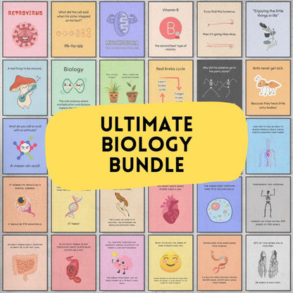 Bundle of fun facts and funny posters for biology classroom decor