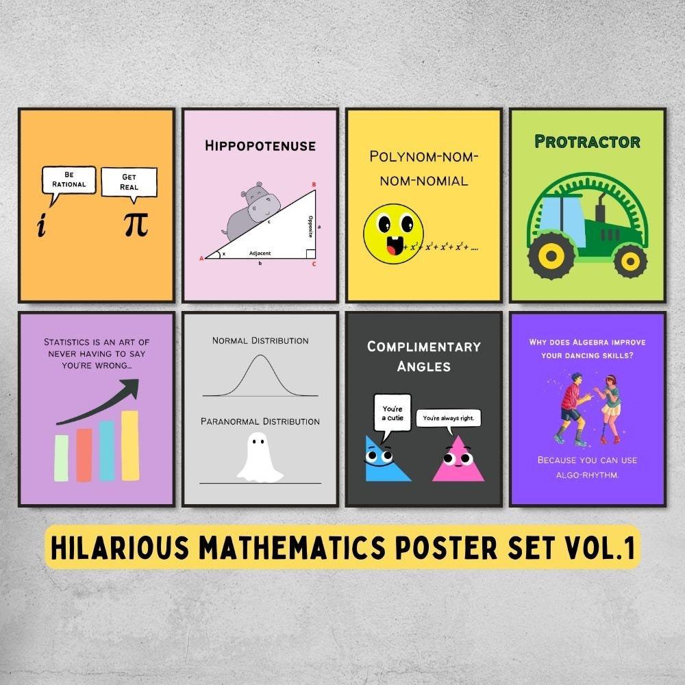 funny posters for math classroom decoration