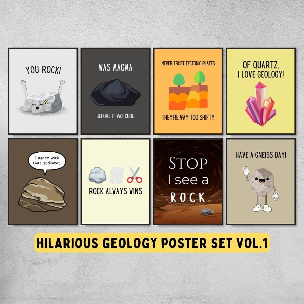 funny posters for geology classroom decor