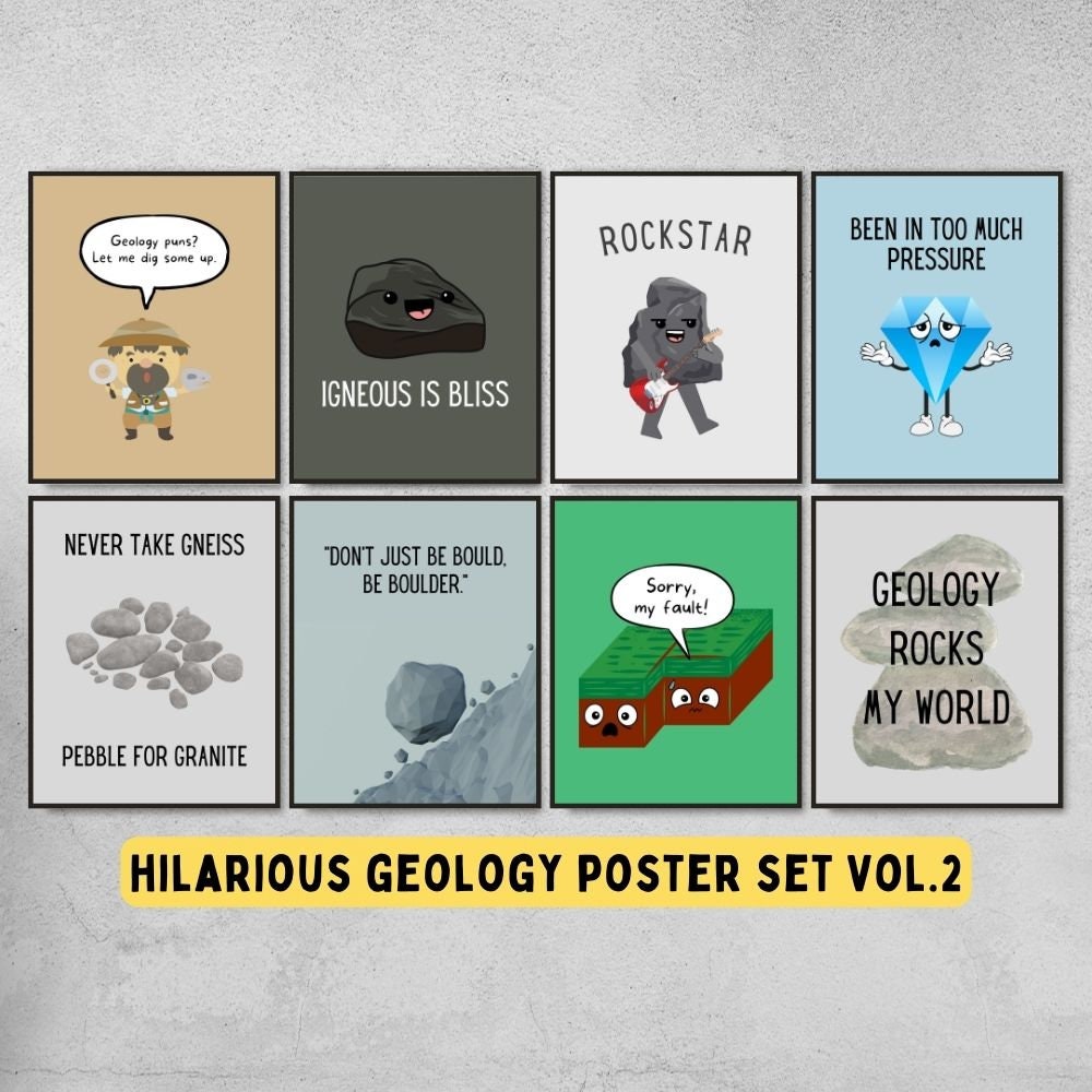 funny posters for geology classroom decor