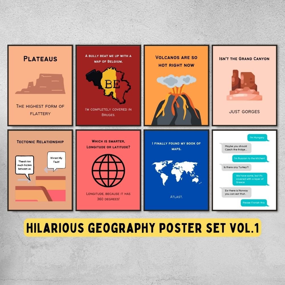 funny posters for geography classroom decoration