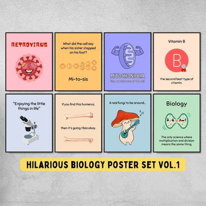 funny biology posters for science classroom decoration and teacher gifts